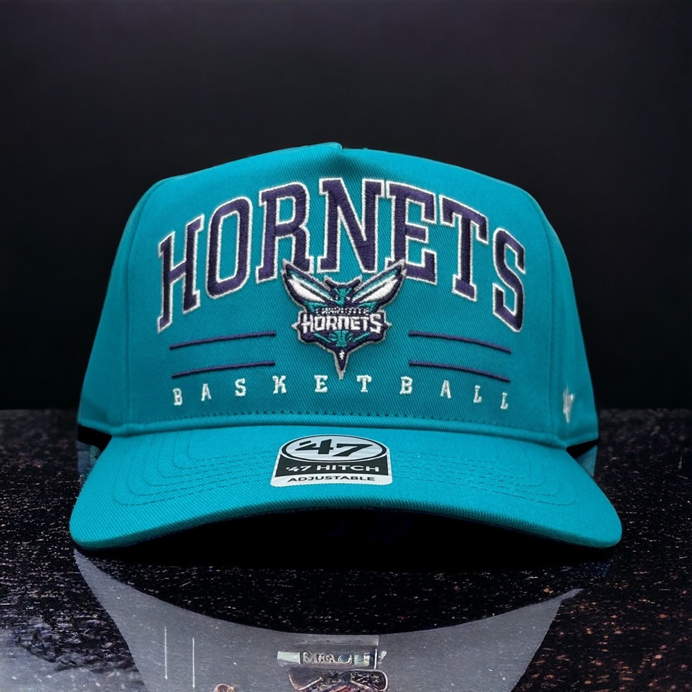 New Charlotte Hornets 47 Brand Hitch Retro SnapBack Hat Slight Curve Purple UV